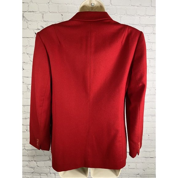 VTG Pendleton Woolen Mills Red 100% Wool Two Button Lined Jacket Blazer Womens 8 - Picture 4 of 10